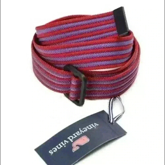 NWT Vineyard Vines Friction Stripe Tech Belt in Patriot Red, Youth XL - Picture 1 of 5